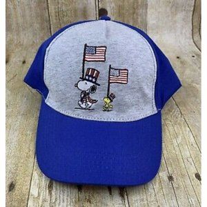 Peanuts Snoopy Baseball Cap Hat Patriotic Flag Marching Berkshire Snap Back